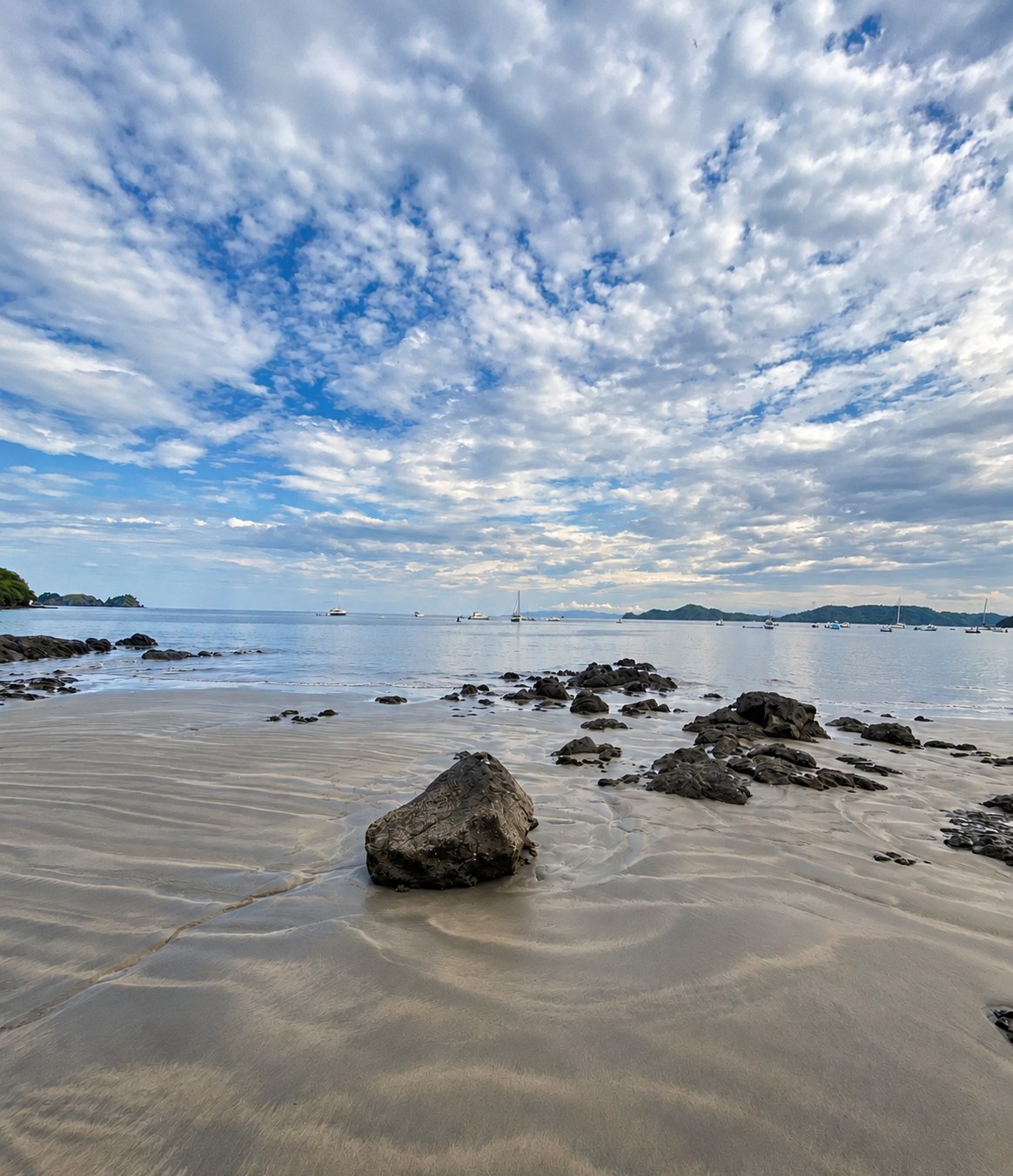 Rock and beach at low tide, Playa Hermosa, Costa Rica